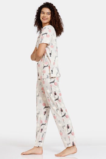 Cat print best sale pyjamas womens